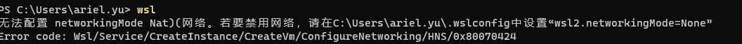 wsl 无法配置 networkingMode Nat)( 网络